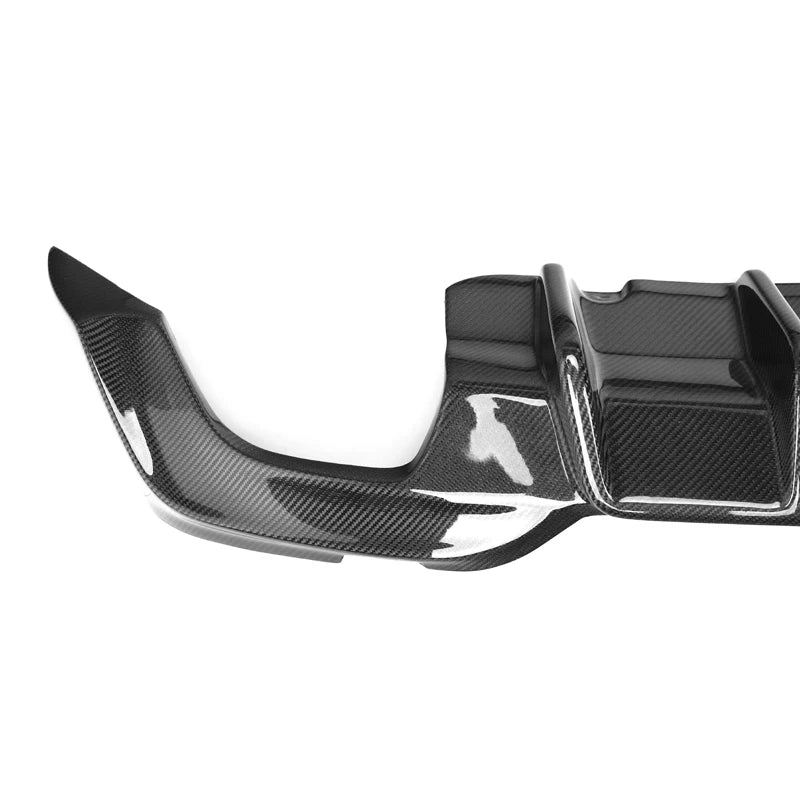 Real Carbon Fiber KB Style Rear Diffuser with LED Light for BMW 3 Series