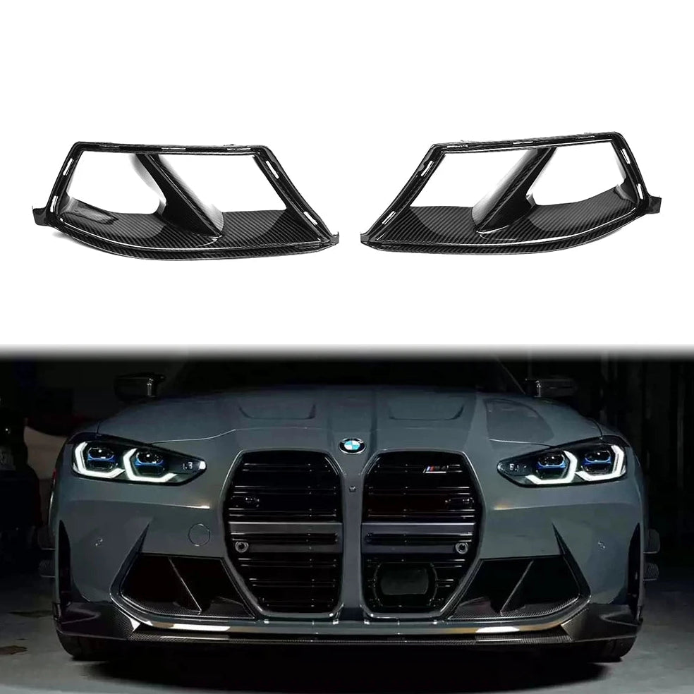 Dry Carbon Fiber MP Style Front Vent Ducts for BMW M3 (G80) / M4 (G82) | M Performance Bumper Trim Replacement