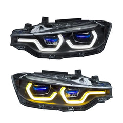 BMW 3 Series F30 Dual Color DRL Full LED headlights.