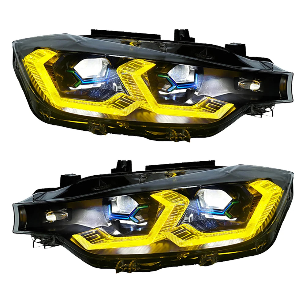 BMW 3 Series F30/F35 (2013–2019) — Gold Eyes OSS Design Headlights | Laser Lens Projector DRL Assembly
