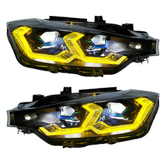 BMW 3 Series F30/F35 (2013–2019) — Gold Eyes OSS Design Headlights | Laser Lens Projector DRL Assembly