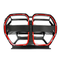 Carbon Fiber Front Grille with Red Edge Trim for BMW M3/M4 (G80/G82/G83) 2021+ | Racing Air Intake Grille
