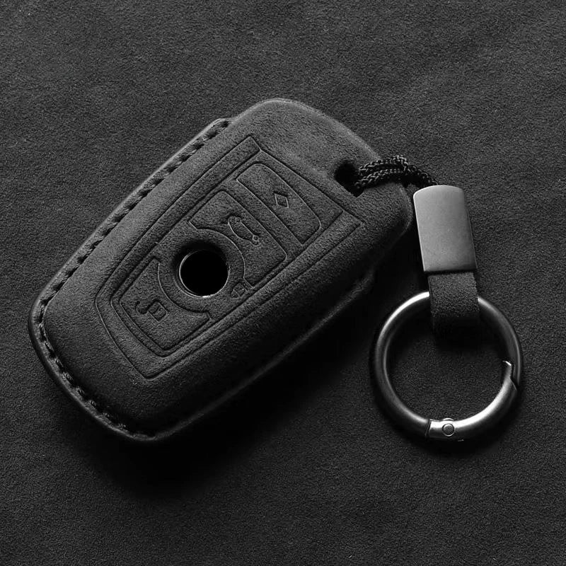 Premium Suede Key Fob Cover with Felt Lining for BMW