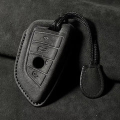 Premium Suede Key Fob Cover with Felt Lining for BMW