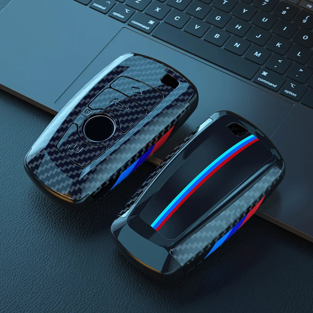 Premium Carbon Fiber Look Key Fob Cover for BMW
