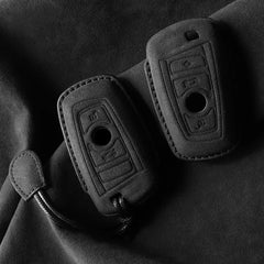 Premium Suede Key Fob Cover with Felt Lining for BMW