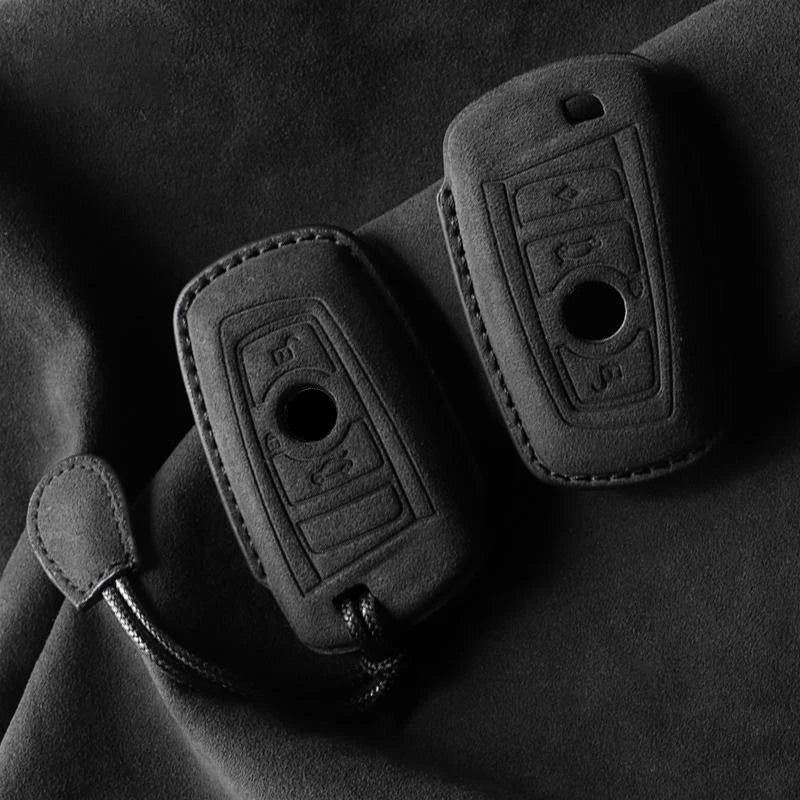 Premium Suede Key Fob Cover with Felt Lining for BMW