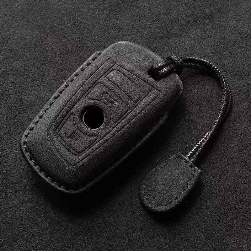Premium Suede Key Fob Cover with Felt Lining for BMW