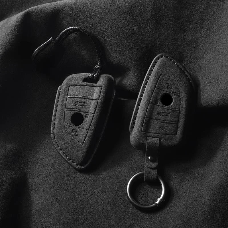 Premium Suede Key Fob Cover with Felt Lining for BMW