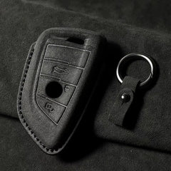 Premium Suede Key Fob Cover with Felt Lining for BMW