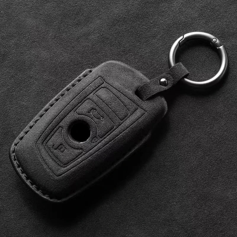Premium Suede Key Fob Cover with Felt Lining for BMW