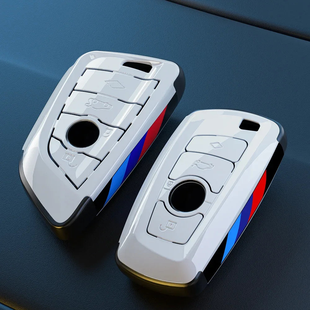 Premium Carbon Fiber Look Key Fob Cover for BMW