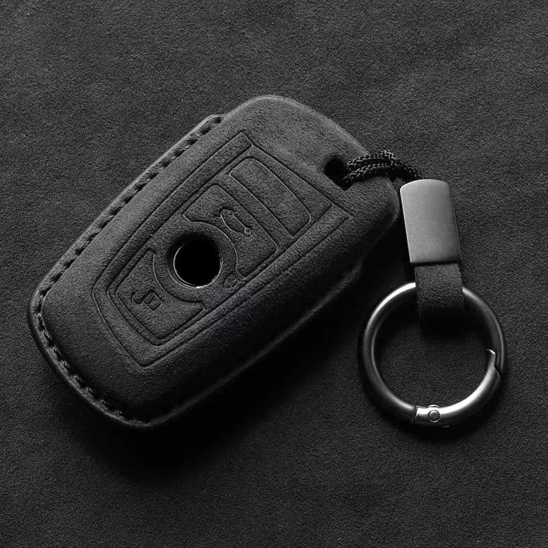 Premium Suede Key Fob Cover with Felt Lining for BMW