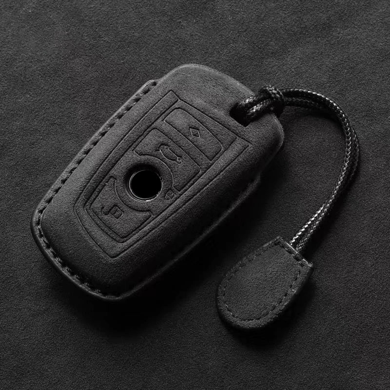 Premium Suede Key Fob Cover with Felt Lining for BMW