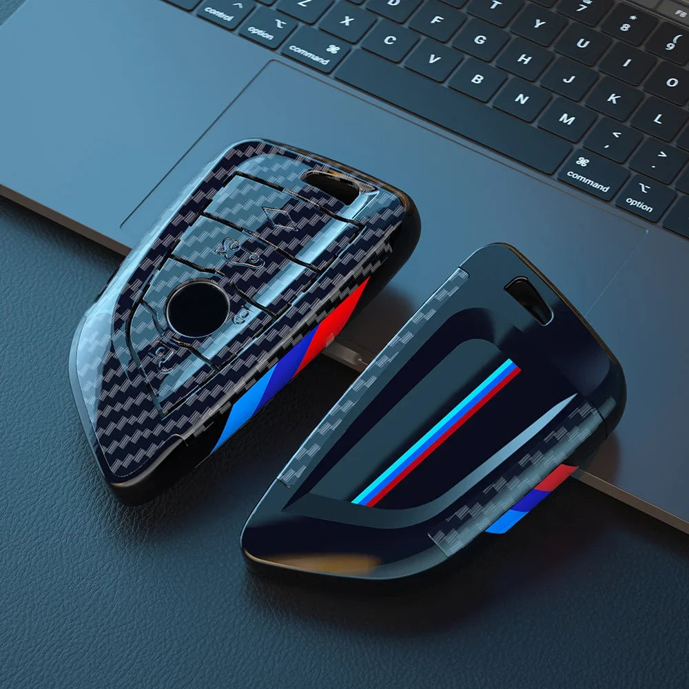 Premium Carbon Fiber Look Key Fob Cover for BMW