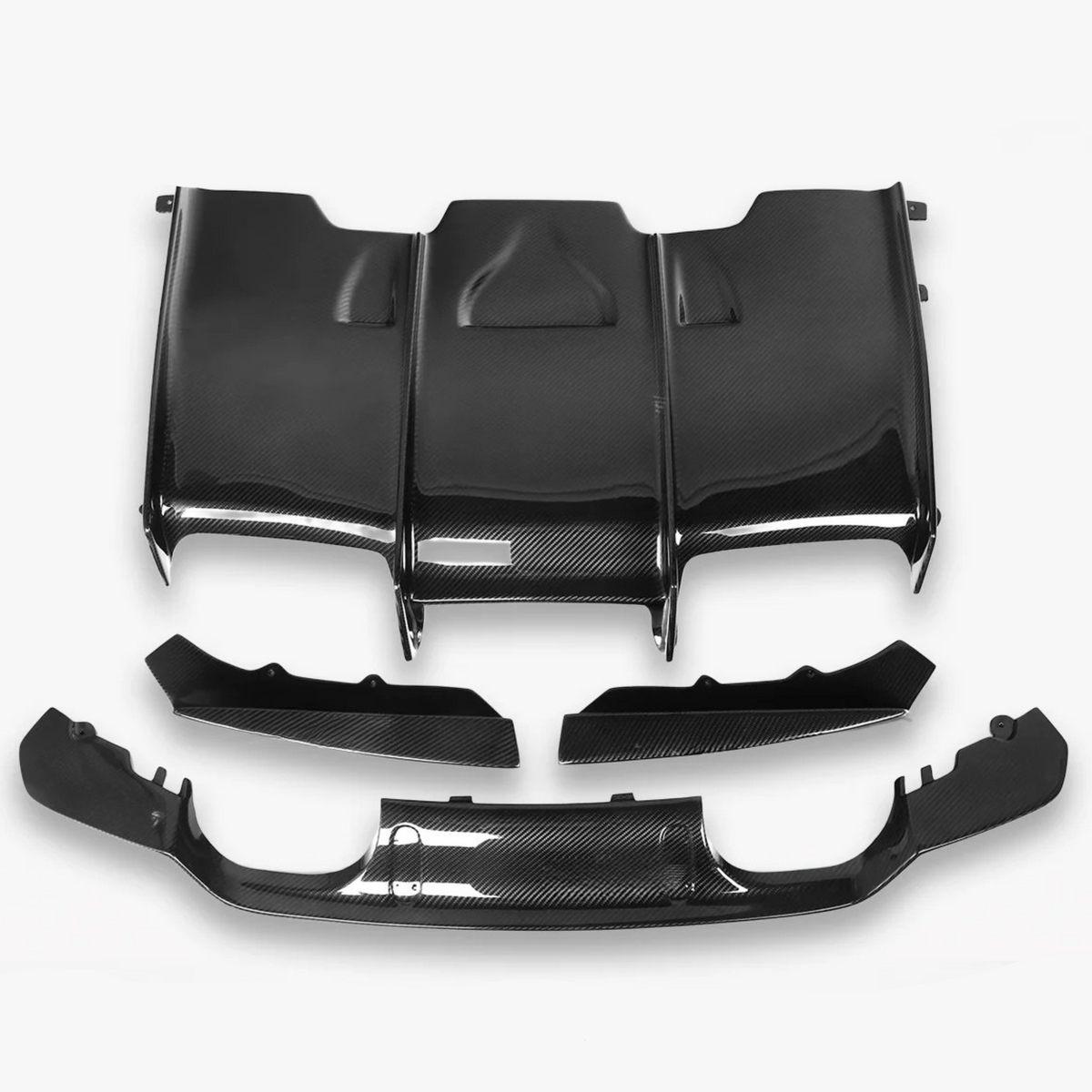 Carbon Fiber PSM Style Rear Diffuser Lip for BMW M3 F80 / M4 F82 F83 Competition (2014–2018) | 5-Piece Kit