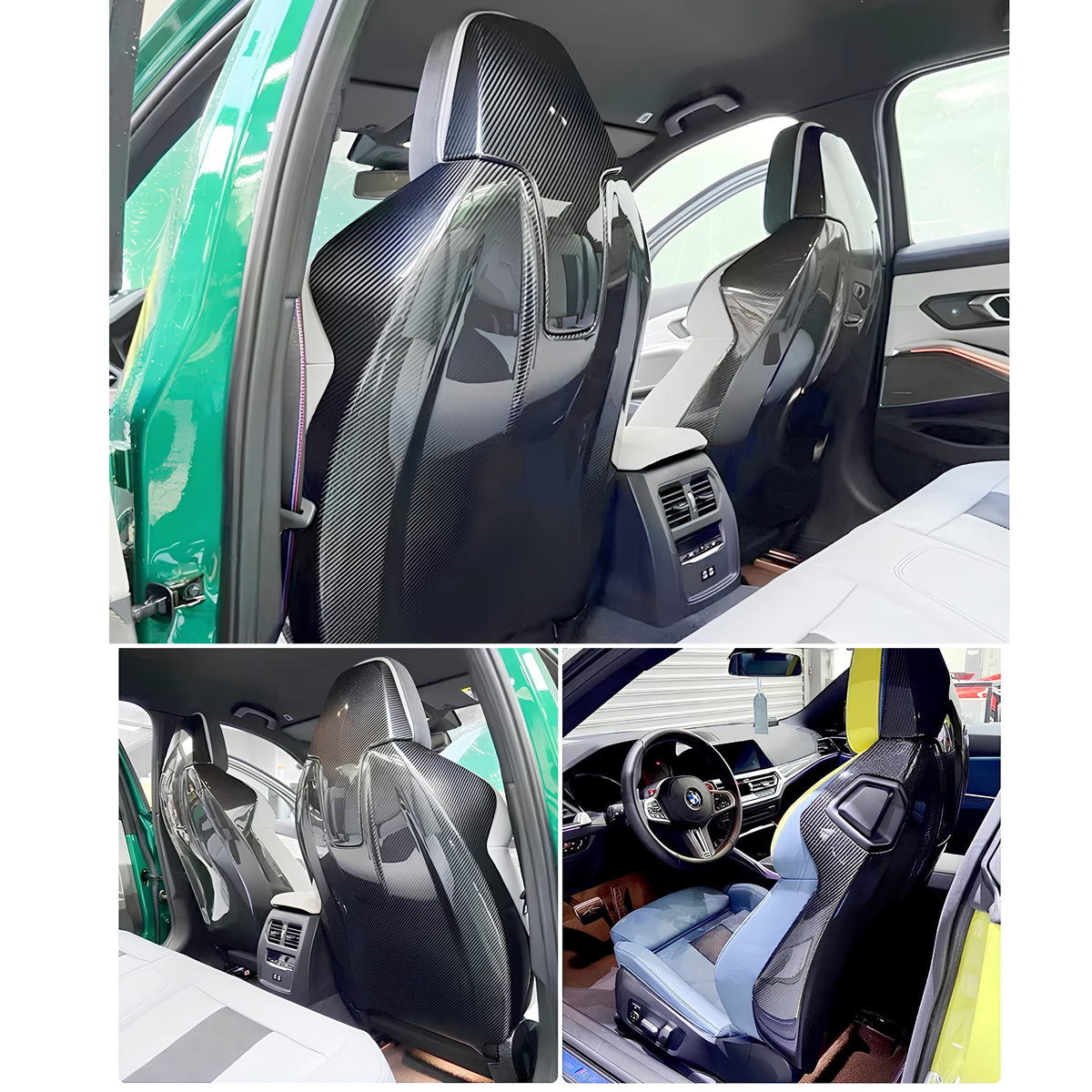 Dry Carbon Fiber Seatback Cover Shell for BMW M3 (G80), M4 (G82), X3M (F97), X4M (F98), M8 (F92)